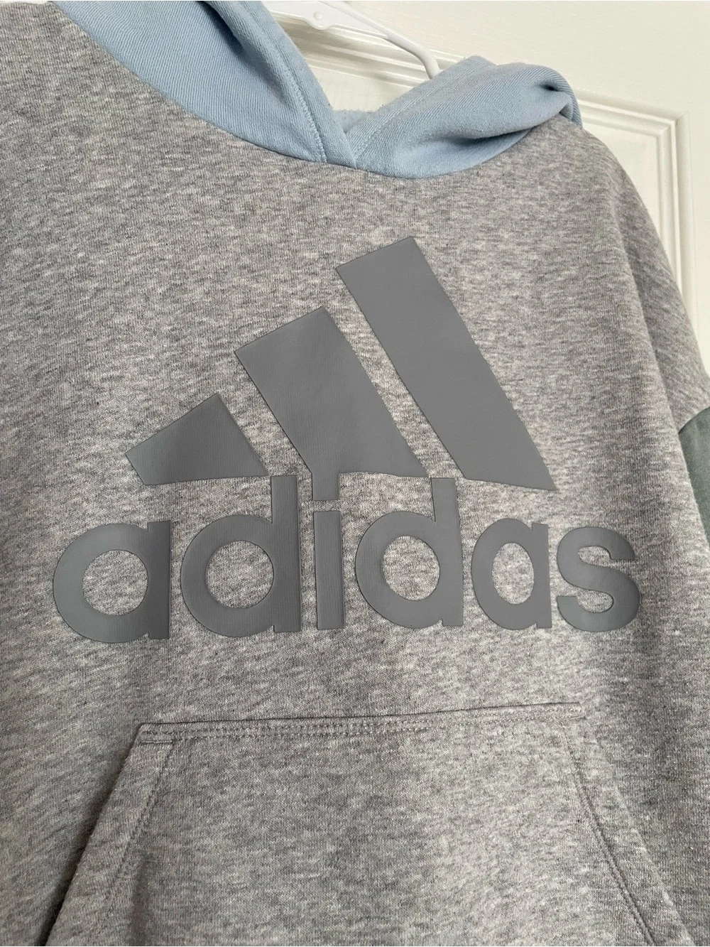 adidas Girls Medium Colorblock Hoodie Pink, Blue, Green & Grey Pullover Hoodie